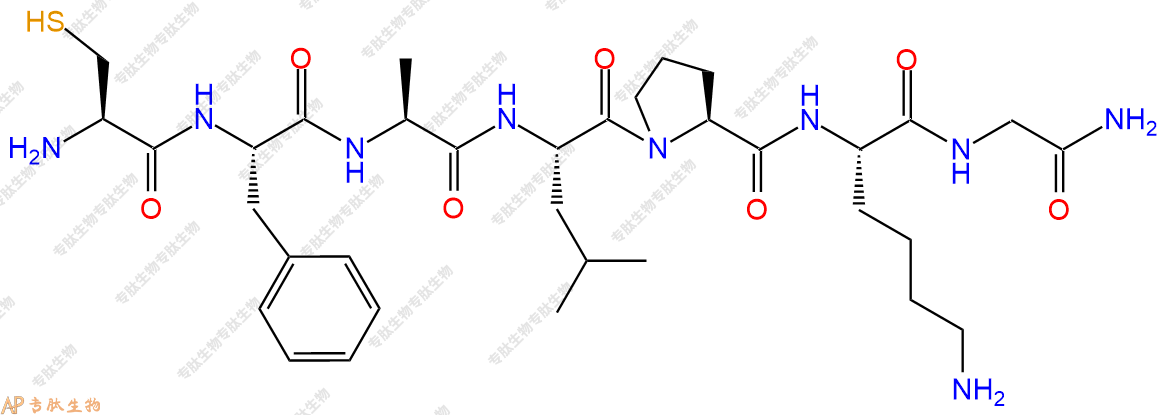 专肽生物产品H2N-Cys-Phe-Ala-Leu-Pro-Lys-Gly-NH2