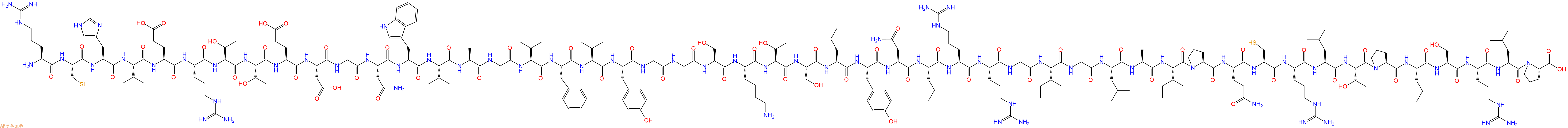 专肽生物产品H2N-Arg-Cys-His-Val-Glu-Arg-Thr-Thr-Glu-Asp-Gly-Asn-Trp-Val-Ala-Gly-Val-Phe-Val-Tyr-Gly-Gly-Ser-Lys-Thr-Ser-Leu-Tyr-Asn-Leu-Arg-Arg-Gly-Ile-Gly-Leu-Ala-Ile-Pro-Gln-Cys-Arg-Leu-Thr-Pro-Leu-Ser-Arg-Leu-Pro-OH