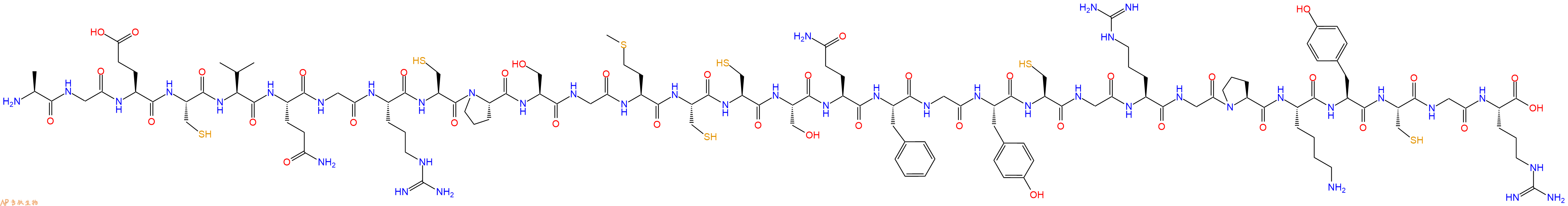 专肽生物产品H2N-Ala-Gly-Glu-Cys-Val-Gln-Gly-Arg-Cys-Pro-Ser-Gly-Met-Cys-Cys-Ser-Gln-Phe-Gly-Tyr-Cys-Gly-Arg-Gly-Pro-Lys-Tyr-Cys-Gly-Arg-OH