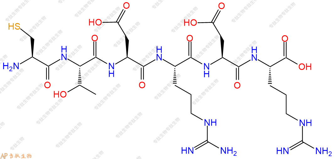 专肽生物产品H2N-Cys-Thr-Asp-Arg-Asp-Arg-OH