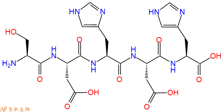 专肽生物产品H2N-Ser-Asp-His-Asp-His-OH