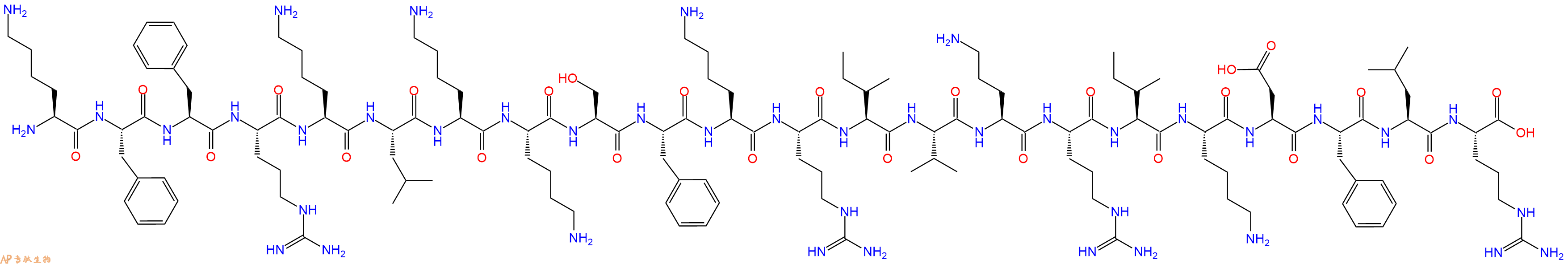 专肽生物产品H2N-Lys-Phe-Phe-Arg-Lys-Leu-Lys-Lys-Ser-Phe-Lys-Arg-Ile-Val-Orn-Arg-Ile-Lys-Asp-Phe-Leu-Arg-OH