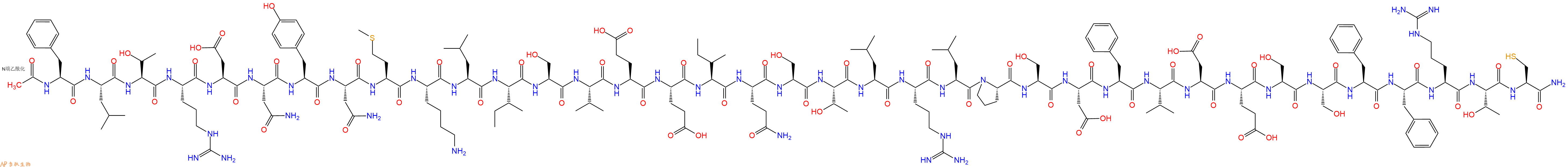专肽生物产品Ac-Phe-Leu-Thr-Arg-Asp-Asn-Tyr-Asn-Met-Lys-Leu-Ile-Ser-Val-Glu-Glu-Ile-Gln-Ser-Thr-Leu-Arg-Leu-Pro-Ser-Asp-Phe-Val-Asp-Glu-Ser-Ser-Phe-Phe-Arg-Thr-Cys-NH2