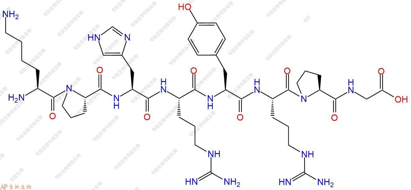 专肽生物产品H2N-Lys-Pro-His-Arg-Tyr-Arg-Pro-Gly-OH
