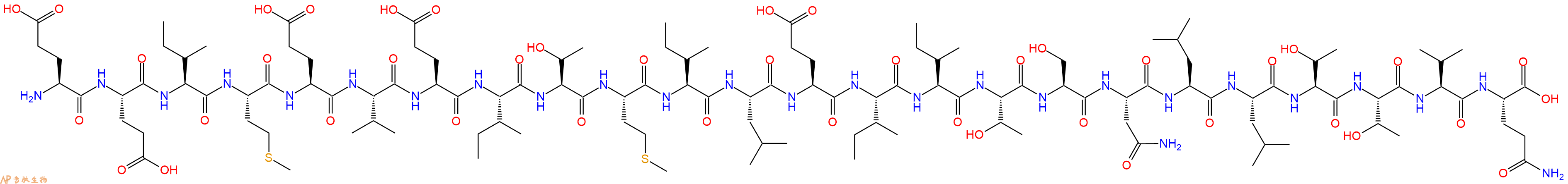 专肽生物产品H2N-Glu-Glu-Ile-Met-Glu-Val-Glu-Ile-Thr-Met-Ile-Leu-Glu-Ile-Ile-Thr-Ser-Asn-Leu-Leu-Thr-Thr-Val-Gln-OH