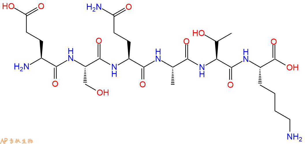 专肽生物产品H2N-Glu-Ser-Gln-Ala-Thr-Lys-OH