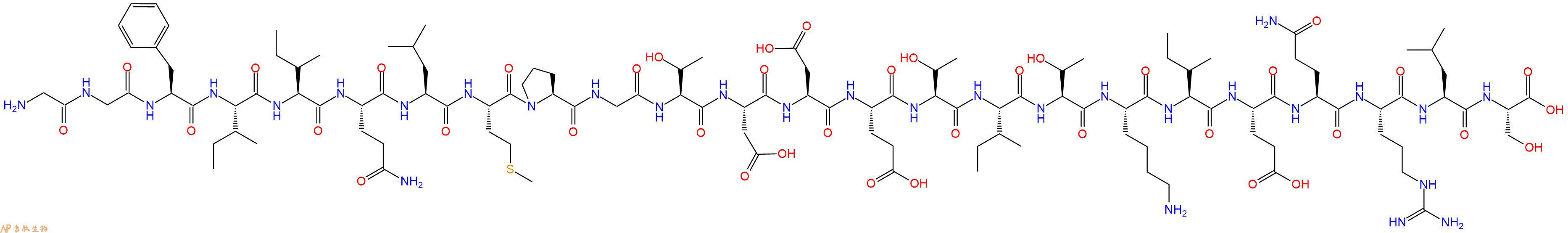 专肽生物产品H2N-Gly-Gly-Phe-Ile-Ile-Gln-Leu-Met-Pro-Gly-Thr-Asp-Asp-Glu-Thr-Ile-Thr-Lys-Ile-Glu-Gln-Arg-Leu-Ser-OH