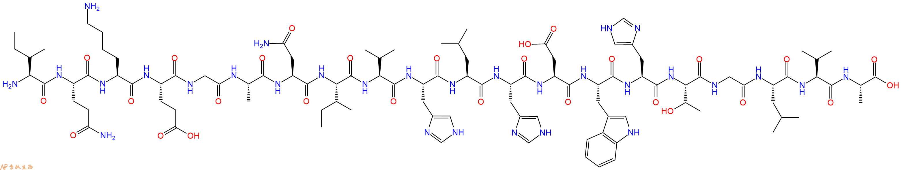 专肽生物产品H2N-Ile-Gln-Lys-Glu-Gly-Ala-Asn-Ile-Val-His-Leu-His-Asp-Trp-His-Thr-Gly-Leu-Val-Ala-OH
