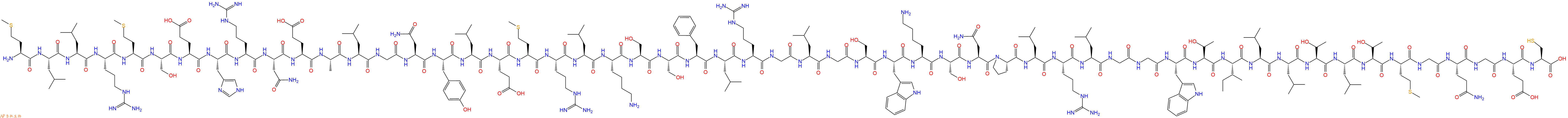 专肽生物产品H2N-Met-Leu-Leu-Arg-Met-Ser-Glu-His-Arg-Asn-Glu-Ala-Leu-Gly-Asn-Tyr-Leu-Glu-Met-Arg-Leu-Lys-Ser-Ser-Phe-Leu-Arg-Gly-Leu-Gly-Ser-Trp-Lys-Ser-Asn-Pro-Leu-Arg-Leu-Gly-Gly-Trp-Thr-Ile-Leu-Leu-Thr-Leu-Thr-Met-Gly-Gln-Gly-Glu-Cys-OH