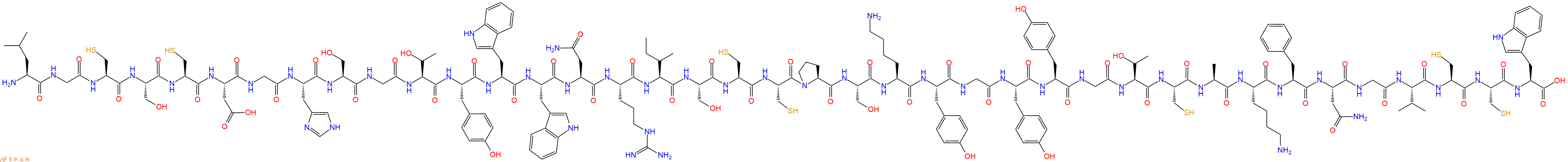 专肽生物产品H2N-Leu-Gly-Cys-Ser-Cys-Asp-Gly-His-Ser-Gly-Thr-Tyr-Trp-Trp-Asn-Arg-Ile-Ser-Cys-Cys-Pro-Ser-Lys-Tyr-Gly-Tyr-Tyr-Gly-Thr-Cys-Ala-Lys-Phe-Asn-Gly-Val-Cys-Cys-Trp-OH