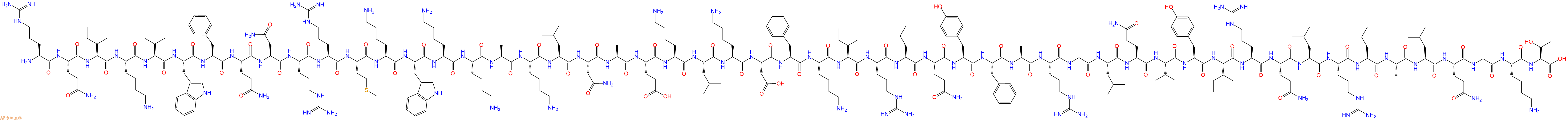 专肽生物产品H2N-Arg-Gln-Ile-Lys-Ile-Trp-Phe-Gln-Asn-Arg-Arg-Met-Lys-Trp-Lys-Lys-Ala-Lys-Leu-Asn-Ala-Glu-Lys-Leu-Lys-Asp-Phe-Lys-Ile-Arg-Leu-Gln-Tyr-Phe-Ala-Arg-Gly-Leu-Gln-Val-Tyr-Ile-Arg-Gln-Leu-Arg-Leu-Ala-Leu-Gln-Gly-Lys-Thr-OH
