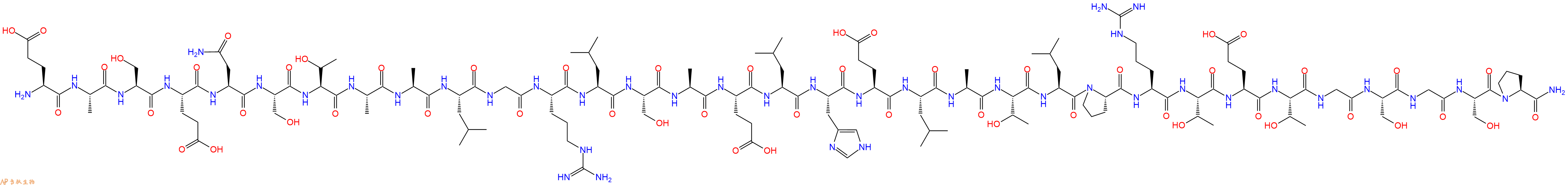 专肽生物产品H2N-Glu-Ala-Ser-Glu-Asn-Ser-Thr-Ala-Ala-Leu-Gly-Arg-Leu-Ser-Ala-Glu-Leu-His-Glu-Leu-Ala-Thr-Leu-Pro-Arg-Thr-Glu-Thr-Gly-Ser-Gly-Ser-Pro-NH2