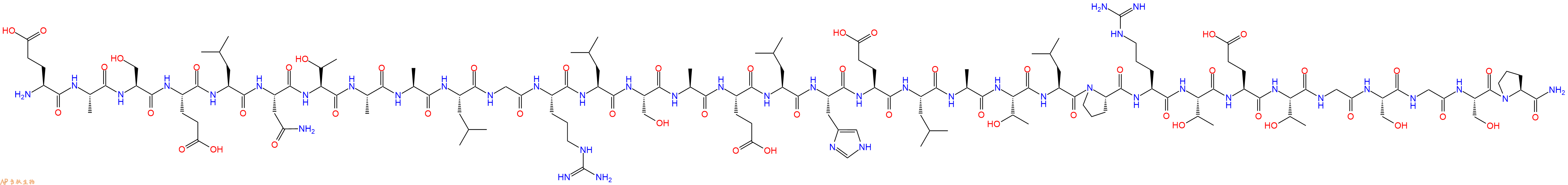 专肽生物产品H2N-Glu-Ala-Ser-Glu-Leu-Asn-Thr-Ala-Ala-Leu-Gly-Arg-Leu-Ser-Ala-Glu-Leu-His-Glu-Leu-Ala-Thr-Leu-Pro-Arg-Thr-Glu-Thr-Gly-Ser-Gly-Ser-Pro-NH2