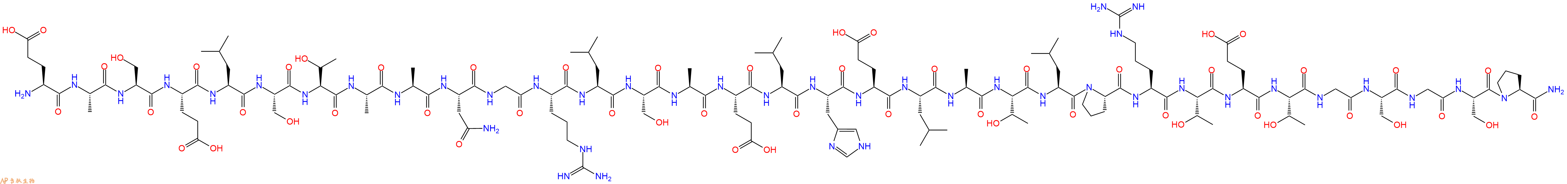 专肽生物产品H2N-Glu-Ala-Ser-Glu-Leu-Ser-Thr-Ala-Ala-Asn-Gly-Arg-Leu-Ser-Ala-Glu-Leu-His-Glu-Leu-Ala-Thr-Leu-Pro-Arg-Thr-Glu-Thr-Gly-Ser-Gly-Ser-Pro-NH2