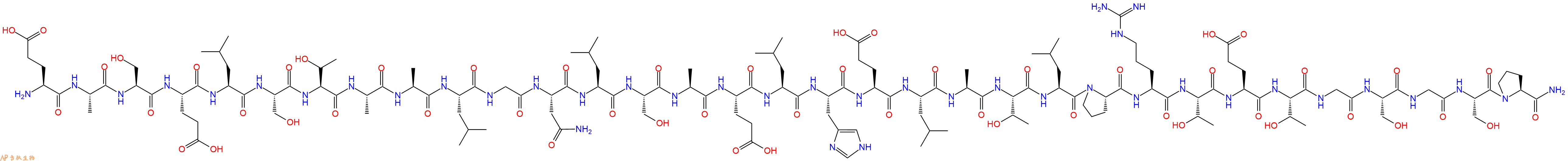 专肽生物产品H2N-Glu-Ala-Ser-Glu-Leu-Ser-Thr-Ala-Ala-Leu-Gly-Asn-Leu-Ser-Ala-Glu-Leu-His-Glu-Leu-Ala-Thr-Leu-Pro-Arg-Thr-Glu-Thr-Gly-Ser-Gly-Ser-Pro-NH2