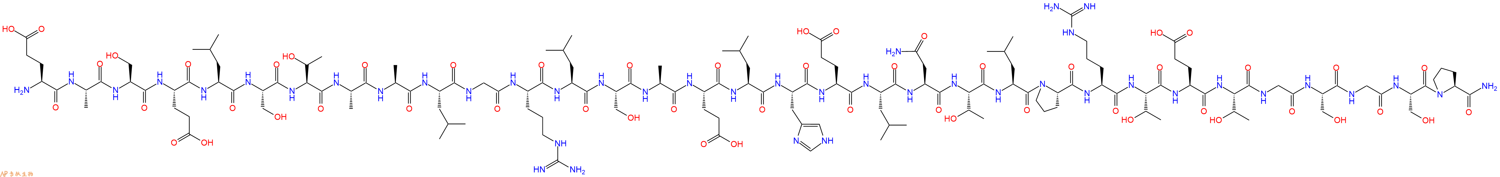 专肽生物产品H2N-Glu-Ala-Ser-Glu-Leu-Ser-Thr-Ala-Ala-Leu-Gly-Arg-Leu-Ser-Ala-Glu-Leu-His-Glu-Leu-Asn-Thr-Leu-Pro-Arg-Thr-Glu-Thr-Gly-Ser-Gly-Ser-Pro-NH2