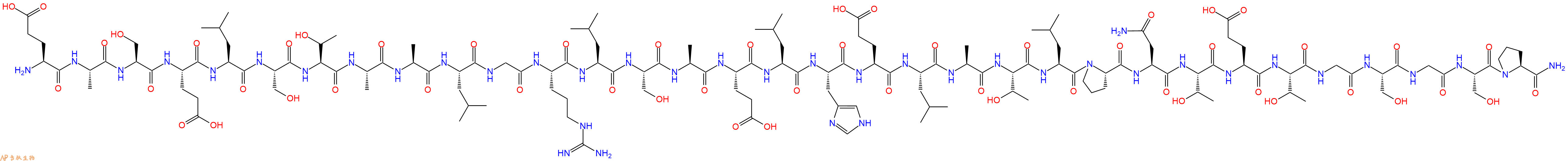 专肽生物产品H2N-Glu-Ala-Ser-Glu-Leu-Ser-Thr-Ala-Ala-Leu-Gly-Arg-Leu-Ser-Ala-Glu-Leu-His-Glu-Leu-Ala-Thr-Leu-Pro-Asn-Thr-Glu-Thr-Gly-Ser-Gly-Ser-Pro-NH2