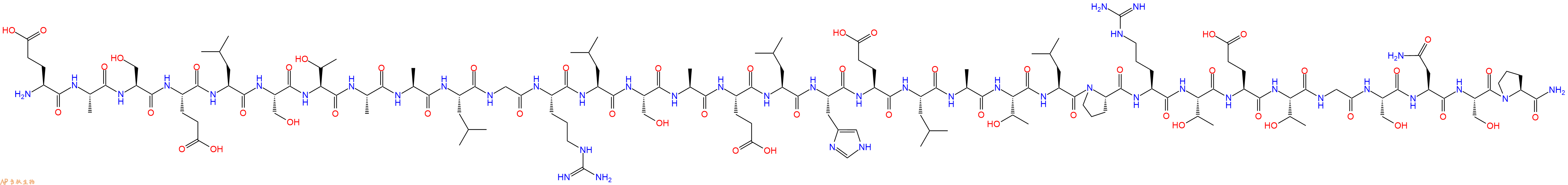 专肽生物产品H2N-Glu-Ala-Ser-Glu-Leu-Ser-Thr-Ala-Ala-Leu-Gly-Arg-Leu-Ser-Ala-Glu-Leu-His-Glu-Leu-Ala-Thr-Leu-Pro-Arg-Thr-Glu-Thr-Gly-Ser-Asn-Ser-Pro-NH2