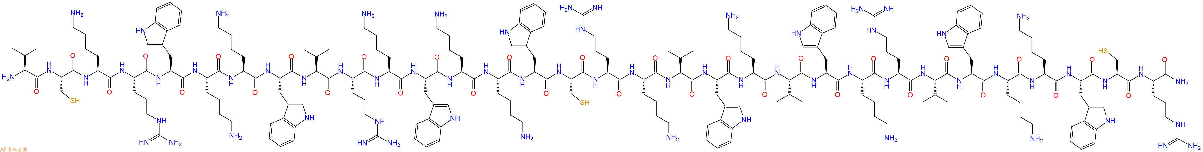 专肽生物产品H2N-Val-Cys-Lys-Arg-Trp-Lys-Lys-Trp-Val-Arg-Lys-Trp-Lys-Lys-Trp-Cys-Arg-Lys-Val-Trp-Lys-Val-Trp-Lys-Arg-Val-Trp-Lys-Lys-Trp-Cys-Arg-NH2