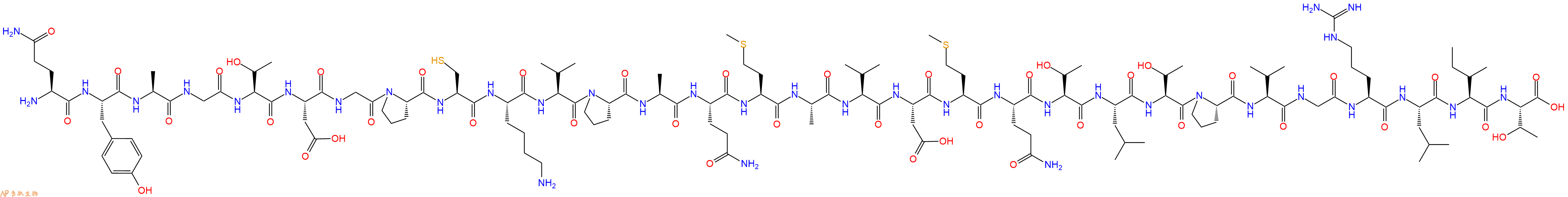 专肽生物产品H2N-Gln-Tyr-Ala-Gly-Thr-Asp-Gly-Pro-Cys-Lys-Val-Pro-Ala-Gln-Met-Ala-Val-Asp-Met-Gln-Thr-Leu-Thr-Pro-Val-Gly-Arg-Leu-Ile-Thr-OH