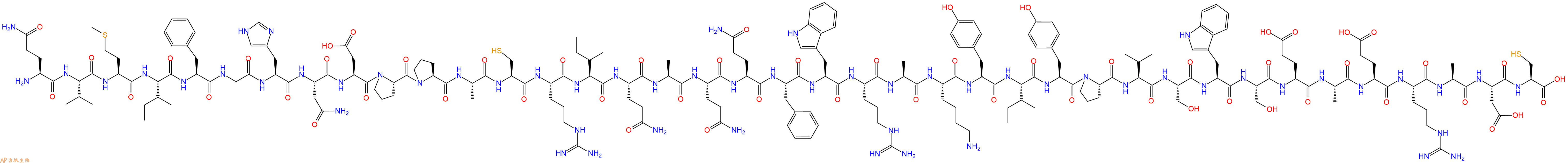 专肽生物产品H2N-Gln-Val-Met-Ile-Phe-Gly-His-Asn-Asp-Pro-Pro-Ala-Cys-Arg-Ile-Gln-Ala-Gln-Gln-Phe-Trp-Arg-Ala-Lys-Tyr-Ile-Tyr-Pro-Val-Ser-Trp-Ser-Glu-Ala-Glu-Arg-Ala-Asp-Cys-OH