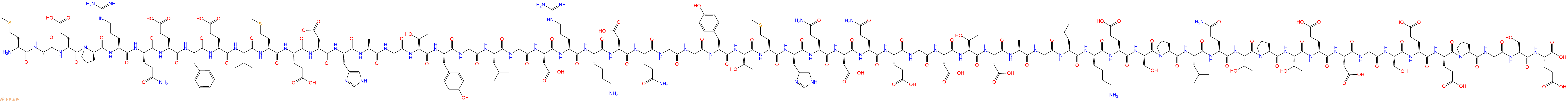 专肽生物产品H2N-Met-Ala-Glu-Pro-Arg-Gln-Glu-Phe-Glu-Val-Met-Glu-Asp-His-Ala-Gly-Thr-Tyr-Gly-Leu-Gly-Asp-Arg-Lys-Asp-Gln-Gly-Gly-Tyr-Thr-Met-His-Gln-Asp-Gln-Glu-Gly-Asp-Thr-Asp-Ala-Gly-Leu-Lys-Glu-Ser-Pro-Leu-Gln-Thr-Pro-Thr-Glu-Asp-Gly-Ser-Glu-Glu-Pro-Gly-Ser-Glu-OH