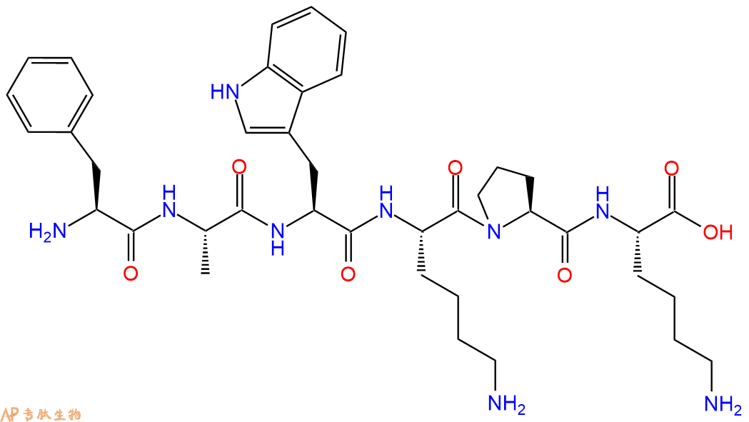 专肽生物产品H2N-Phe-Ala-Trp-Lys-Pro-Lys-OH