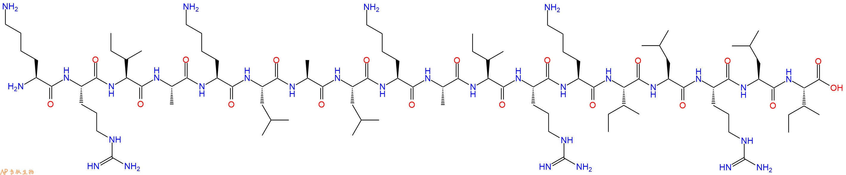 专肽生物产品H2N-Lys-Arg-Ile-Ala-Lys-Leu-Ala-Leu-Lys-Ala-Ile-Arg-Lys-Ile-Leu-Arg-Leu-Ile-OH