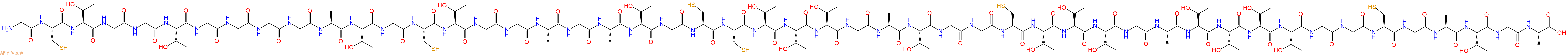 专肽生物产品H2N-Gly-Cys-Thr-Gly-Gly-Thr-Gly-Gly-Gly-Gly-Ala-Thr-Gly-Cys-Thr-Gly-Gly-Ala-Gly-Ala-Thr-Gly-Cys-Cys-Thr-Thr-Thr-Gly-Ala-Thr-Gly-Gly-Cys-Thr-Thr-Thr-Gly-Ala-Thr-Thr-Thr-Thr-Gly-Gly-Cys-Gly-Ala-Thr-Gly-Ala-OH
