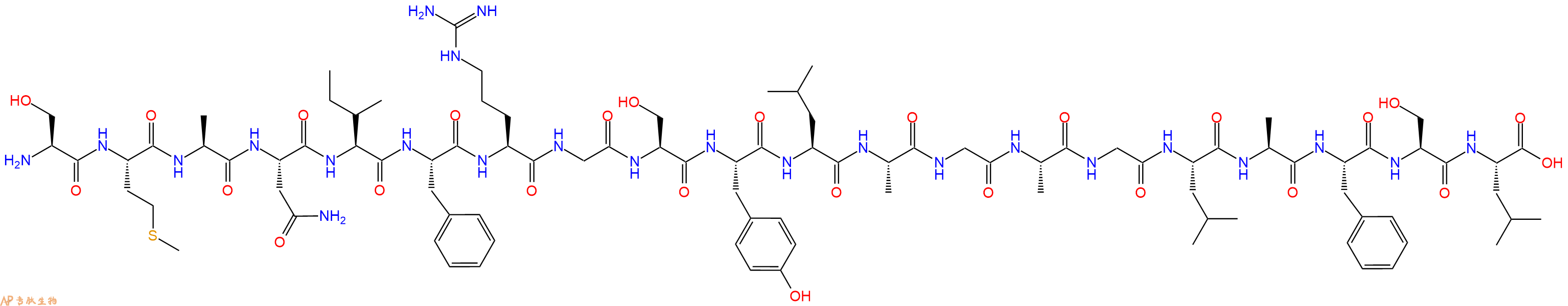 专肽生物产品H2N-Ser-Met-Ala-Asn-Ile-Phe-Arg-Gly-Ser-Tyr-Leu-Ala-Gly-Ala-Gly-Leu-Ala-Phe-Ser-Leu-OH