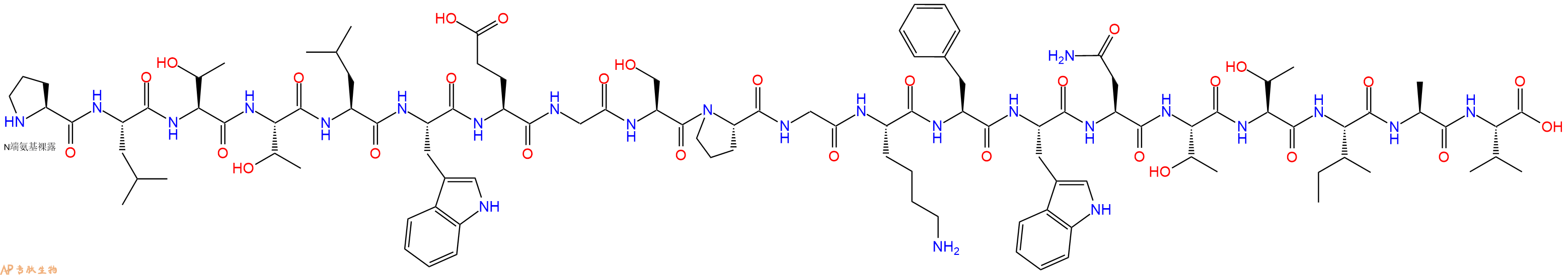 专肽生物产品H2N-Pro-Leu-Thr-Thr-Leu-Trp-Glu-Gly-Ser-Pro-Gly-Lys-Phe-Trp-Asn-Thr-Thr-Ile-Ala-Val-OH