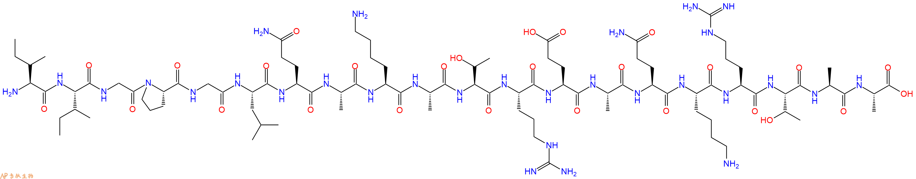 专肽生物产品H2N-Ile-Ile-Gly-Pro-Gly-Leu-Gln-Ala-Lys-Ala-Thr-Arg-Glu-Ala-Gln-Lys-Arg-Thr-Ala-Ala-OH