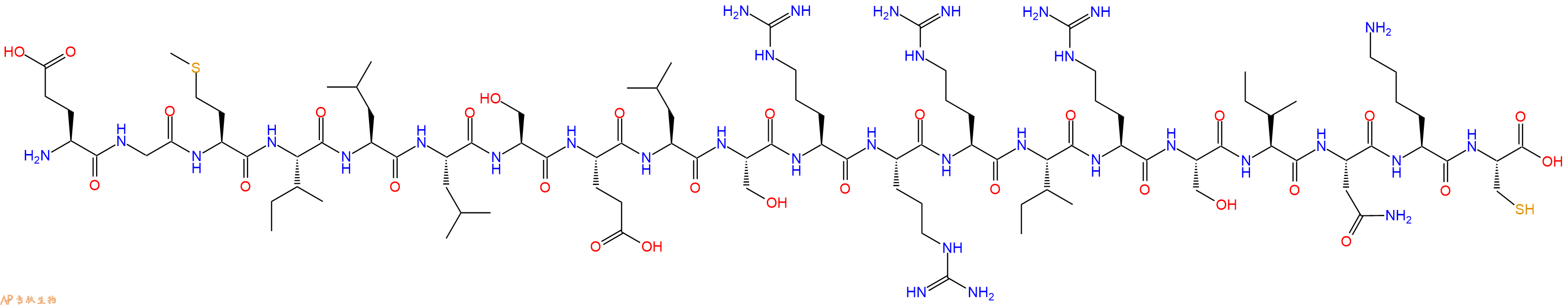 专肽生物产品H2N-Glu-Gly-Met-Ile-Leu-Leu-Ser-Glu-Leu-Ser-Arg-Arg-Arg-Ile-Arg-Ser-Ile-Asn-Lys-Cys-OH