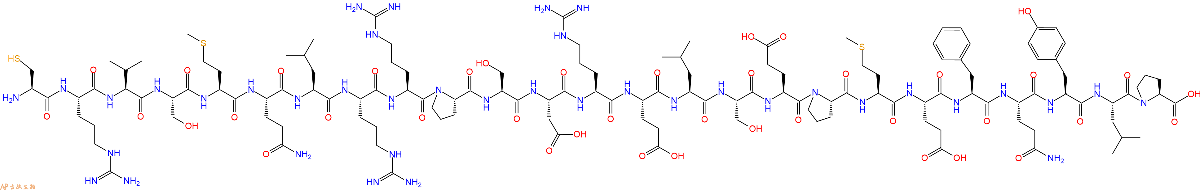 专肽生物产品H2N-Cys-Arg-Val-Ser-Met-Gln-Leu-Arg-Arg-Pro-Ser-Asp-Arg-Glu-Leu-Ser-Glu-Pro-Met-Glu-Phe-Gln-Tyr-Leu-Pro-OH