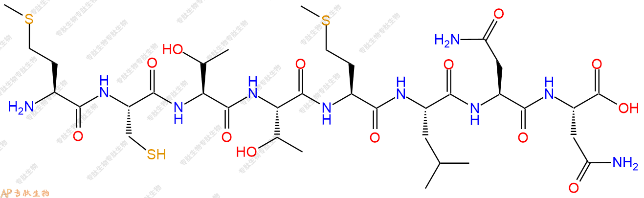 专肽生物产品H2N-Met-Cys-Thr-Thr-Met-Leu-Asn-Asn-OH