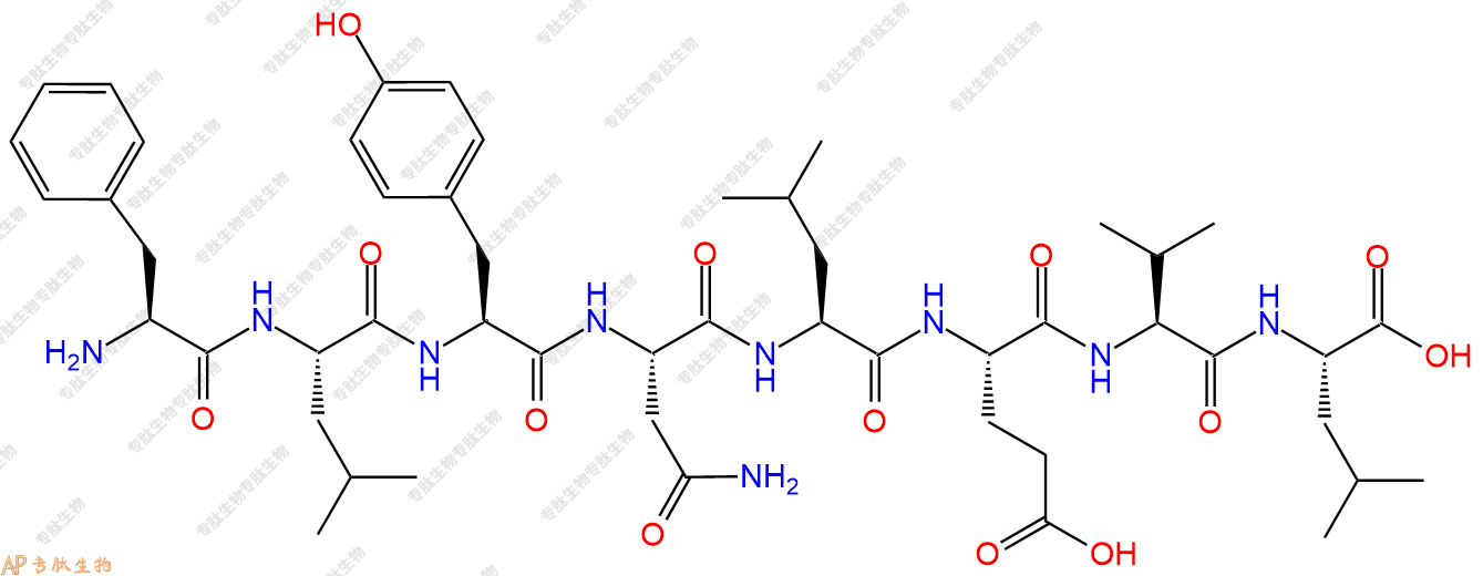 专肽生物产品H2N-Phe-Leu-Tyr-Asn-Leu-Glu-Val-Leu-OH