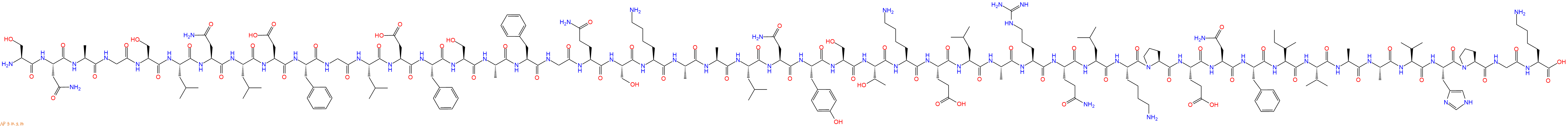 专肽生物产品H2N-Ser-Asn-Ala-Gly-Ser-Leu-Asn-Leu-Asp-Phe-Gly-Leu-Asp-Phe-Ser-Ala-Phe-Gly-Gln-Ser-Lys-Ala-Ala-Leu-Asn-Tyr-Ser-Thr-Lys-Glu-Leu-Ala-Arg-Gln-Leu-Lys-Pro-Glu-Asn-Phe-Ile-Val-Ala-Ala-Val-His-Pro-Gly-Lys-OH