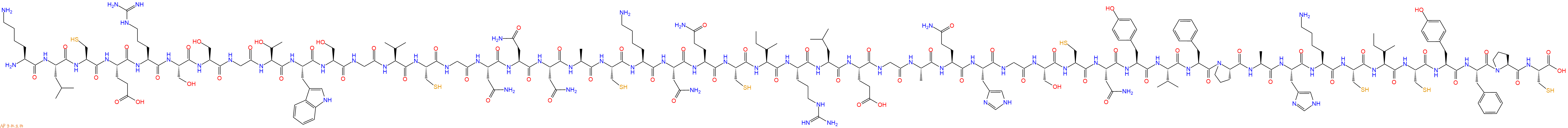 专肽生物产品H2N-Lys-Leu-Cys-Glu-Arg-Ser-Ser-Gly-Thr-Trp-Ser-Gly-Val-Cys-Gly-Asn-Asn-Asn-Ala-Cys-Lys-Asn-Gln-Cys-Ile-Arg-Leu-Glu-Gly-Ala-Gln-His-Gly-Ser-Cys-Asn-Tyr-Val-Phe-Pro-Ala-His-Lys-Cys-Ile-Cys-Tyr-Phe-Pro-Cys-OH
