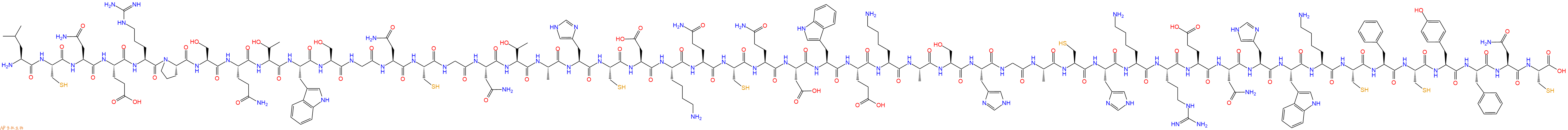 专肽生物产品H2N-Leu-Cys-Asn-Glu-Arg-Pro-Ser-Gln-Thr-Trp-Ser-Gly-Asn-Cys-Gly-Asn-Thr-Ala-His-Cys-Asp-Lys-Gln-Cys-Gln-Asp-Trp-Glu-Lys-Ala-Ser-His-Gly-Ala-Cys-His-Lys-Arg-Glu-Asn-His-Trp-Lys-Cys-Phe-Cys-Tyr-Phe-Asn-Cys-OH