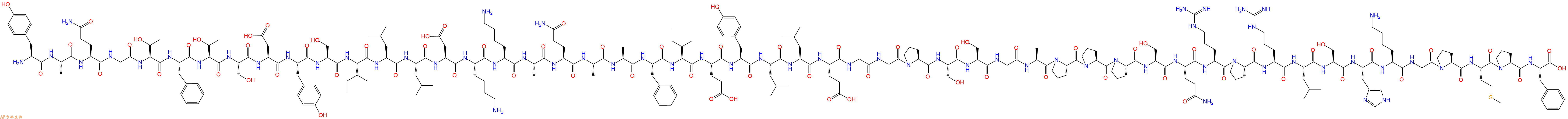 专肽生物产品H2N-Tyr-Ala-Gln-Gly-Thr-Phe-Thr-Ser-Asp-Tyr-Ser-Ile-Leu-Leu-Asp-Lys-Lys-Ala-Gln-Ala-Ala-Phe-Ile-Glu-Tyr-Leu-Leu-Glu-Gly-Gly-Pro-Ser-Ser-Gly-Ala-Pro-Pro-Pro-Ser-Gln-Arg-Pro-Arg-Leu-Ser-His-Lys-Gly-Pro-Met-Pro-Phe-OH