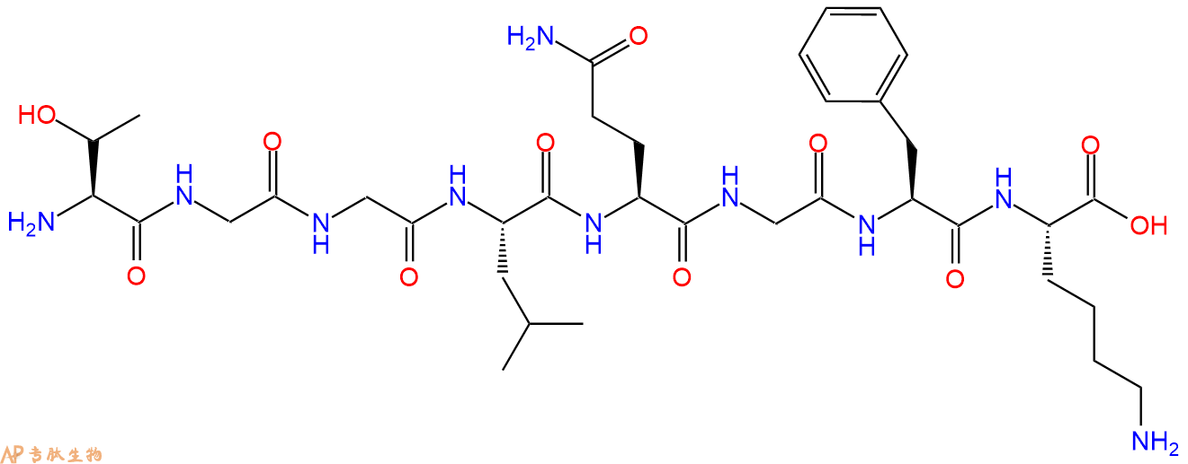 专肽生物产品H2N-Thr-Gly-Gly-Leu-Gln-Gly-Phe-Lys-OH