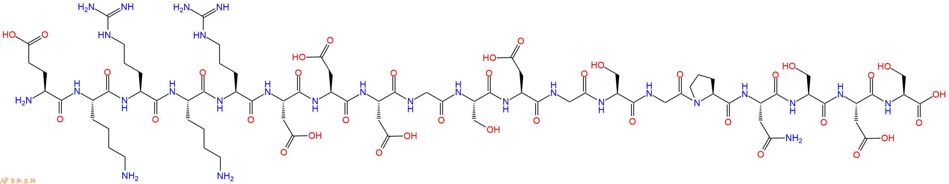 专肽生物产品H2N-Glu-Lys-Arg-Lys-Arg-Asp-Asp-Asp-Gly-Ser-Asp-Gly-Ser-Gly-Pro-Asn-Ser-Asp-Ser-OH