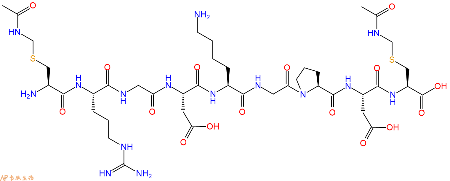 专肽生物产品H2N-Cys(Acm)-Arg-Gly-Asp-Lys-Gly-Pro-Asp-Cys(Acm)-OH