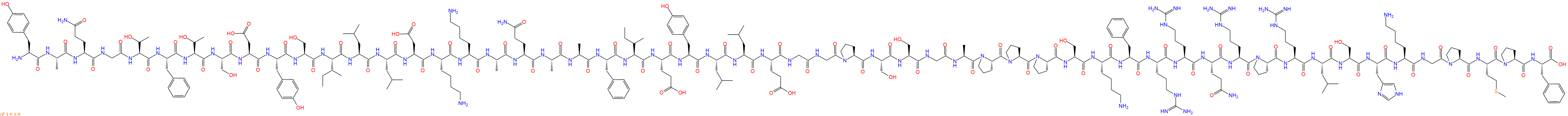 专肽生物产品H2N-Tyr-Ala-Gln-Gly-Thr-Phe-Thr-Ser-Asp-Tyr-Ser-Ile-Leu-Leu-Asp-Lys-Lys-Ala-Gln-Ala-Ala-Phe-Ile-Glu-Tyr-Leu-Leu-Glu-Gly-Gly-Pro-Ser-Ser-Gly-Ala-Pro-Pro-Pro-Ser-Lys-Phe-Arg-Arg-Gln-Arg-Pro-Arg-Leu-Ser-His-Lys-Gly-Pro-Met-Pro-Phe-OH