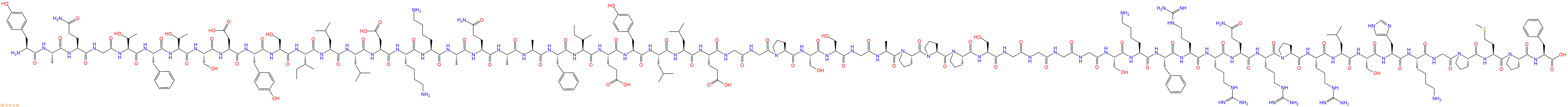 专肽生物产品H2N-Tyr-Ala-Gln-Gly-Thr-Phe-Thr-Ser-Asp-Tyr-Ser-Ile-Leu-Leu-Asp-Lys-Lys-Ala-Gln-Ala-Ala-Phe-Ile-Glu-Tyr-Leu-Leu-Glu-Gly-Gly-Pro-Ser-Ser-Gly-Ala-Pro-Pro-Pro-Ser-Gly-Gly-Gly-Gly-Ser-Lys-Phe-Arg-Arg-Gln-Arg-Pro-Arg-Leu-Ser-His-Lys-Gly-Pro-Met-Pro-Phe-OH
