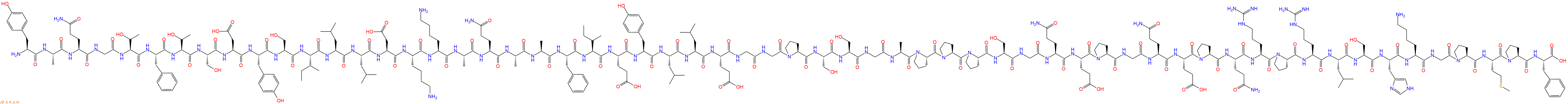 专肽生物产品H2N-Tyr-Ala-Gln-Gly-Thr-Phe-Thr-Ser-Asp-Tyr-Ser-Ile-Leu-Leu-Asp-Lys-Lys-Ala-Gln-Ala-Ala-Phe-Ile-Glu-Tyr-Leu-Leu-Glu-Gly-Gly-Pro-Ser-Ser-Gly-Ala-Pro-Pro-Pro-Ser-Gly-Gln-Glu-Pro-Gly-Gln-Glu-Pro-Gln-Arg-Pro-Arg-Leu-Ser-His-Lys-Gly-Pro-Met-Pro-Phe-OH