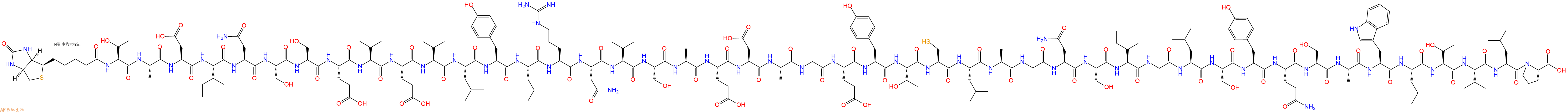 专肽生物产品Biotinyl-Thr-Ala-Asp-Ile-Asn-Ser-Ser-Glu-Val-Glu-Val-Leu-Tyr-Leu-Arg-Asn-Val-Ser-Ala-Glu-Asp-Ala-Gly-Glu-Tyr-Thr-Cys-Leu-Ala-Gly-Asn-Ser-Ile-Gly-Leu-Ser-Tyr-Gln-Ser-Ala-Trp-Leu-Thr-Val-Leu-Pro-OH