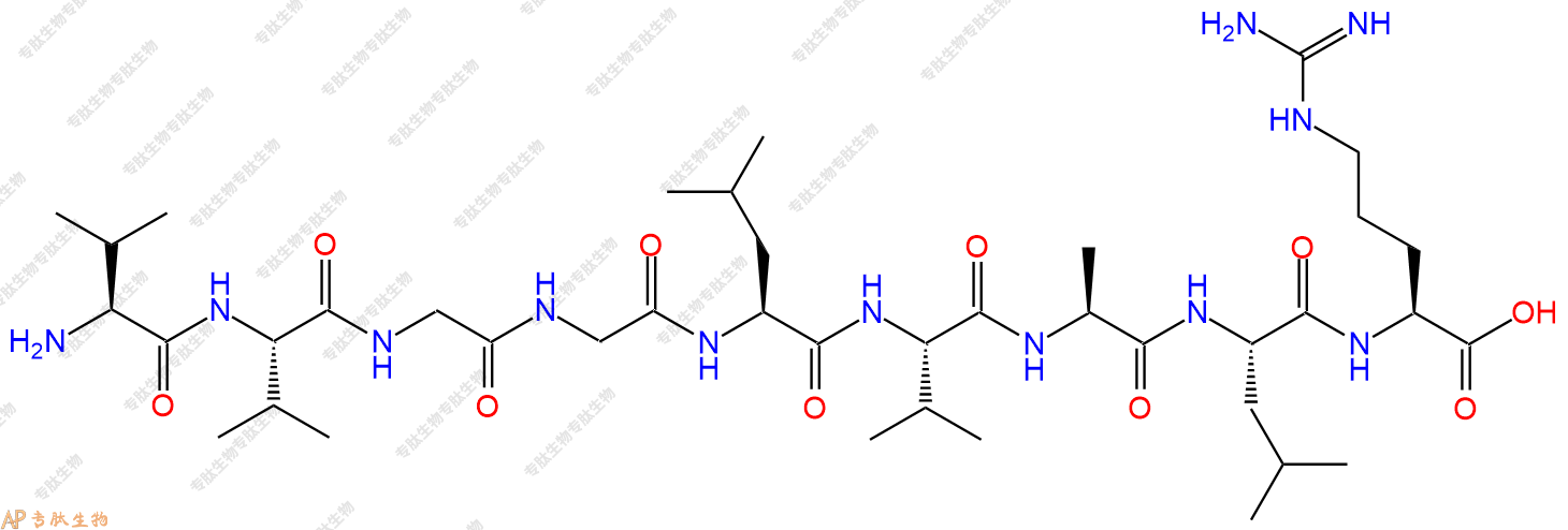 专肽生物产品H2N-Val-Val-Gly-Gly-Leu-Val-Ala-Leu-Arg-OH