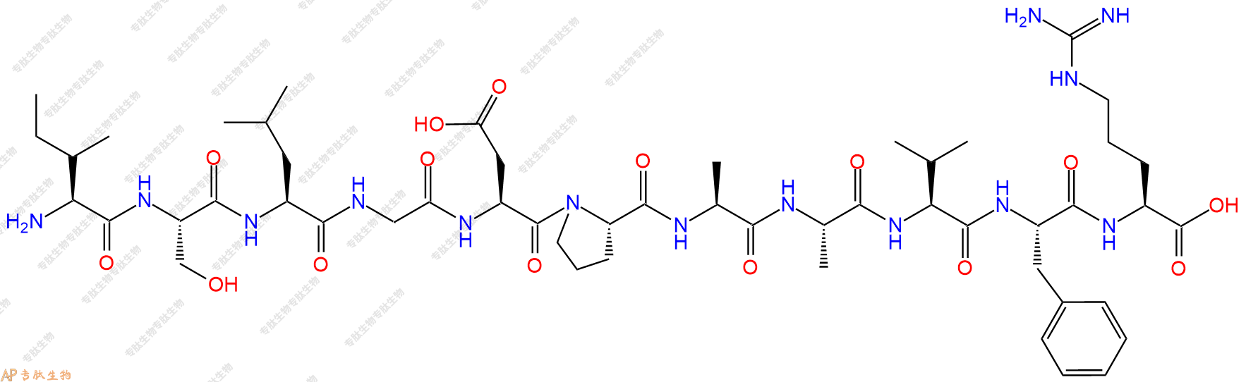 专肽生物产品H2N-Ile-Ser-Leu-Gly-Asp-Pro-Ala-Ala-Val-Phe-Arg-OH