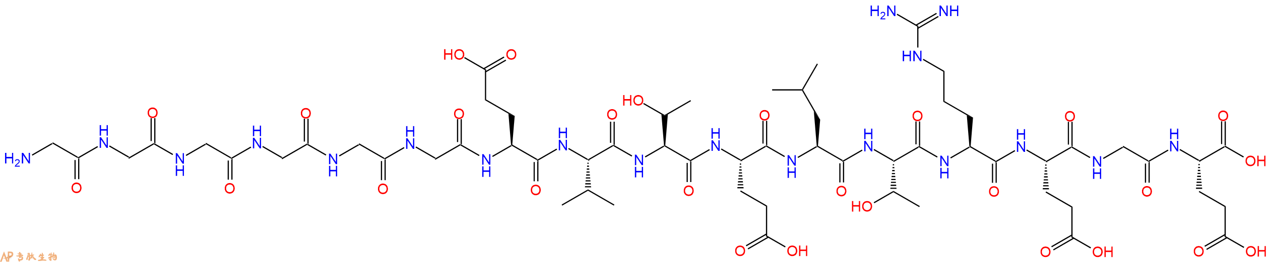 专肽生物产品H2N-Gly-Gly-Gly-Gly-Gly-Gly-Glu-Val-Thr-Glu-Leu-Thr-Arg-Glu-Gly-Glu-OH